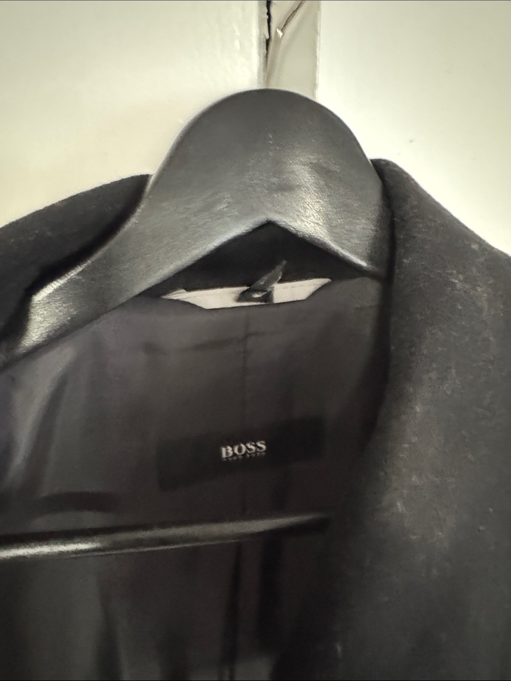 Boss Black Wool Single-Breasted Pea Coat - Picture 2 of 6